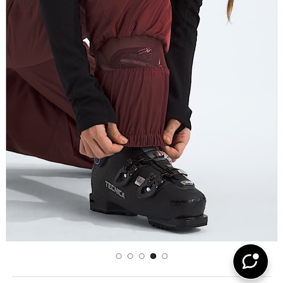 The North Face Maroon Snow Bib Overalls - Picture 3 of 5
